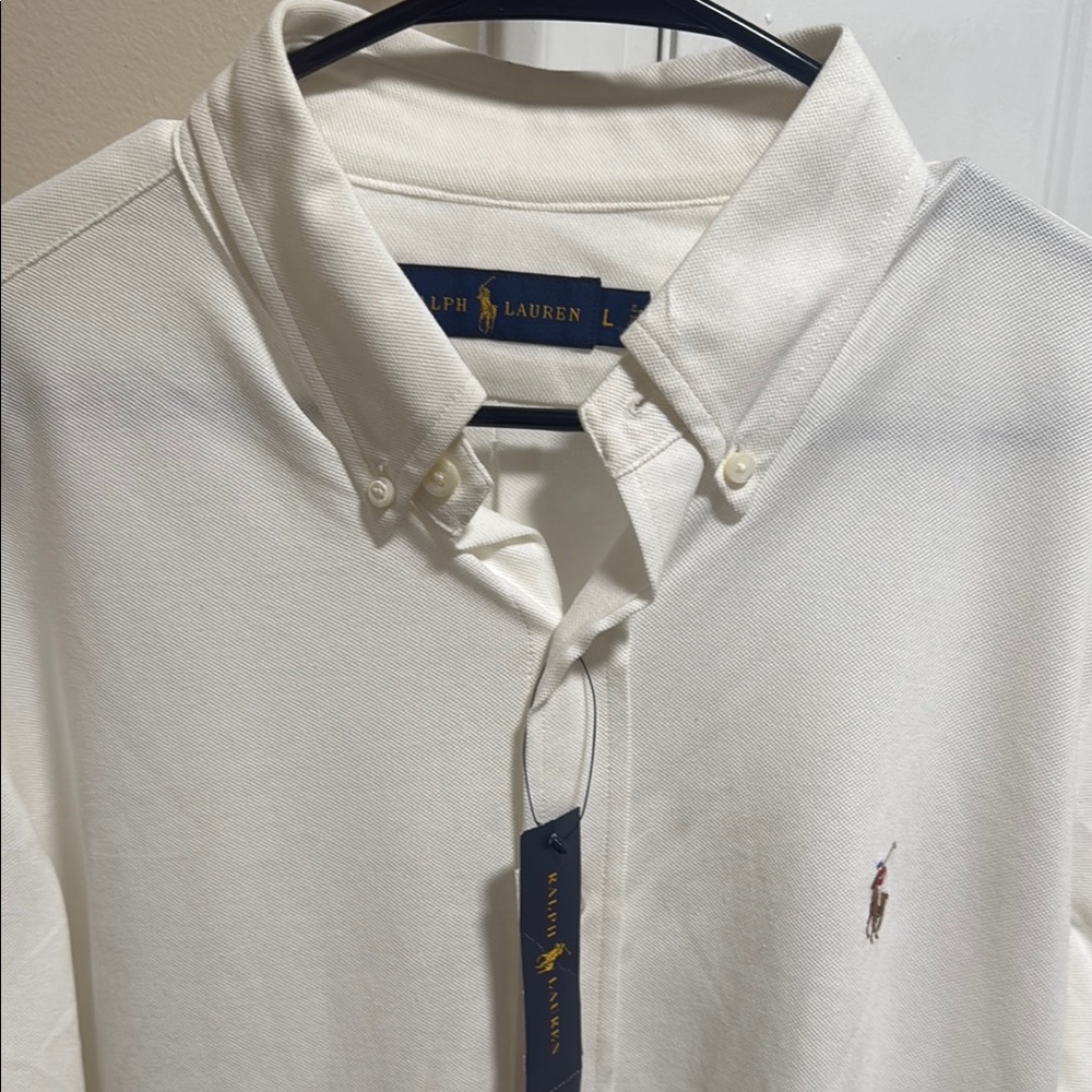 Ralph Lauren White Casual Button Down Shirt